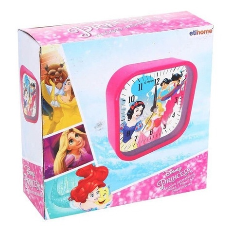 Kit C/3 Relógio Despertador  Quadrado Princesas Disney