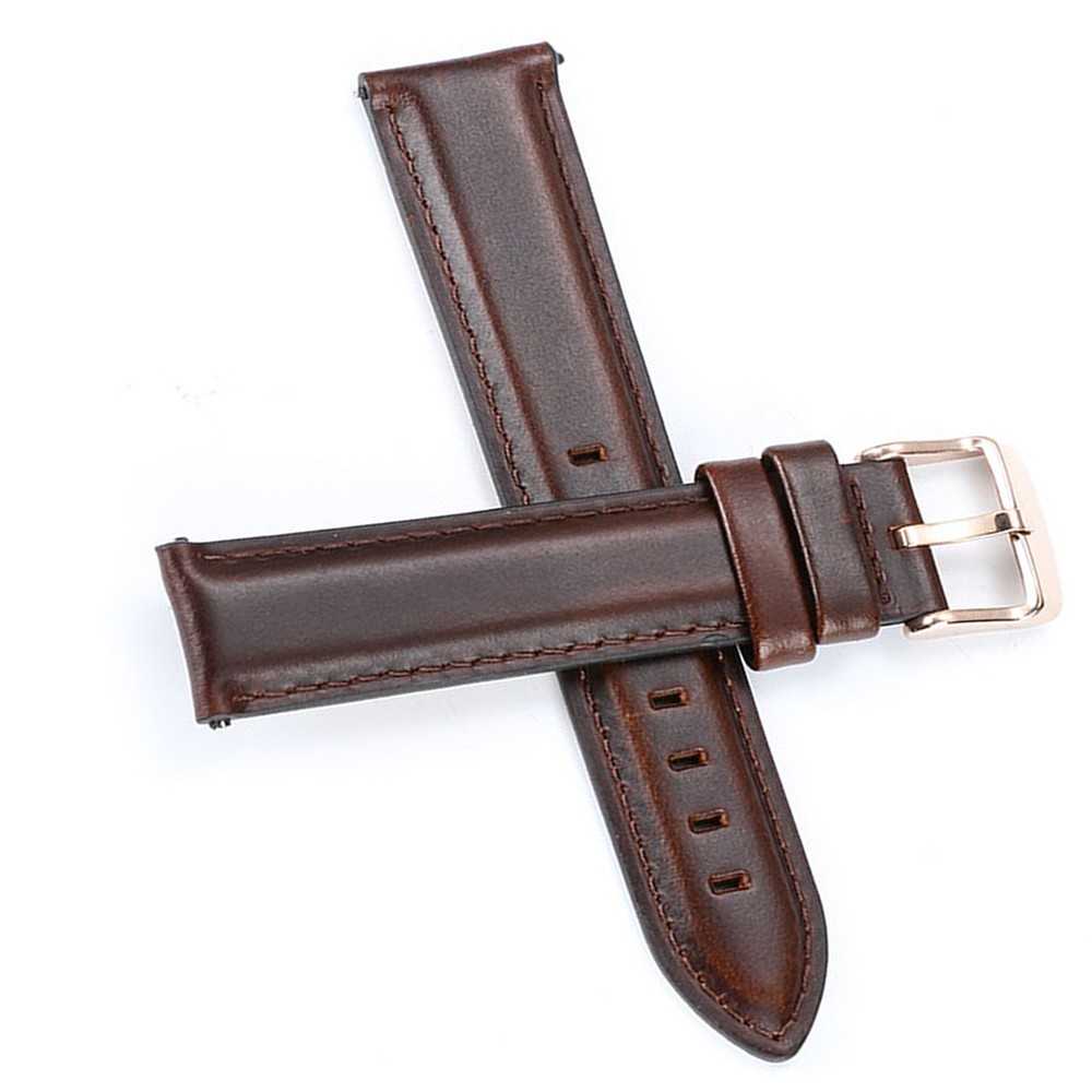 Pulseira de Couro Liso Marrom pra Relógio Breitling Com encaixe de 24mm