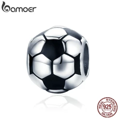 Bamoer Beads Pulseira De Bola De Futebol Esportivo De Prata 925 Sterling
