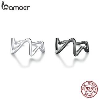 Anel Bamoer 925 Prata Simples Ondas Ins Estilo Joias Anéis De Cauda Para Mulheres Acessórios De Moda