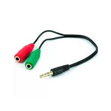 Divisor Separado Audio Adaptador Y Fone + Microfone = CONECTOR 1X P2 (P3) Macho X 2 P2 Fêmea 3.5MM