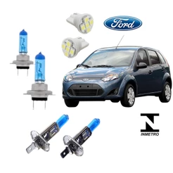 Kit Lampada Farol Super Branca Ford Fiesta 2007 2008 2009 2010 + Brinde Envio Rapido