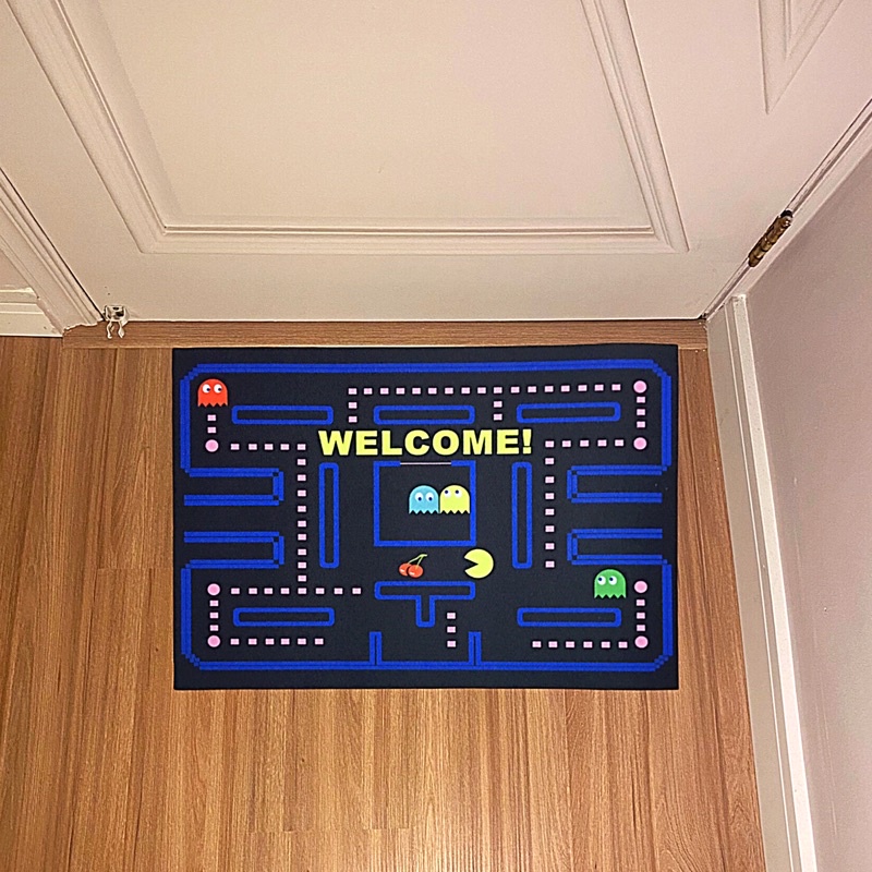 Tapete Capacho Gamer Pac Man Welcome vintage