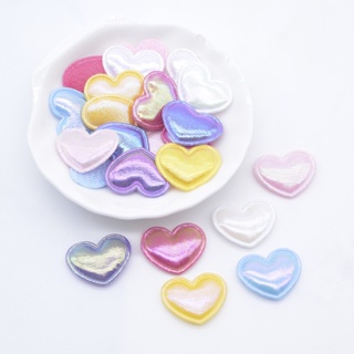 100Pcs 2.2cm Coração Applique para Chapéu Artesanato Roupas Patches de costura Clips de cabeça DIY Decoração de arco em Oferta na Shopee