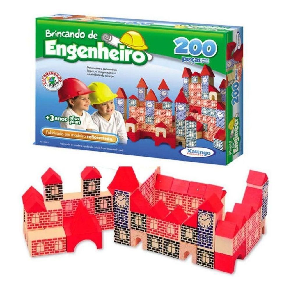 Blocos para Montar Brincando de Engenheiro 200 peças Xalingo - 53065 em Oferta na Shopee