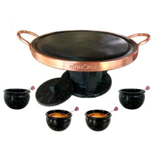 Kit Fondue 27 cm De Pedra Sabão Com 4 Tigelas Para Molho Com Colher em Oferta na Shopee