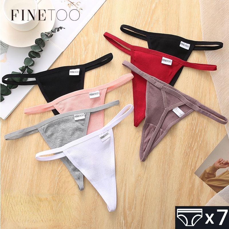 FINETOO Colored Striped Panties Women M-XL