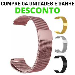 Pulseira 20MM Milanese Aço Preto Dourado Rosa Prata Metal 20 MM Smartwatch Xiaomi Top em Oferta na Shopee
