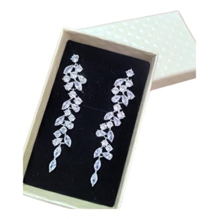 Brinco Noiva pedra Zirconia Pendurado Grande Prata Debutante Luxo em Oferta na Shopee