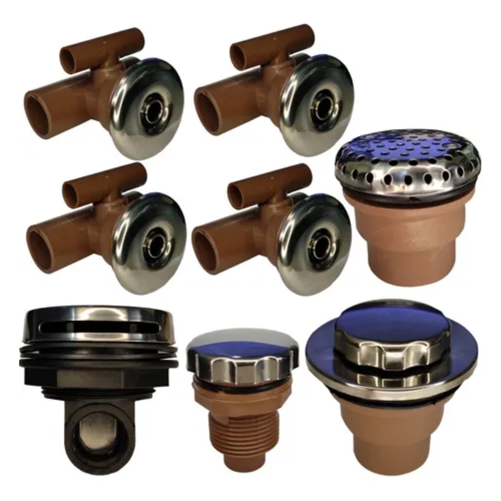4x Jatos Bicas Kit 2 Hidromassagem Spa Banheiras Inox