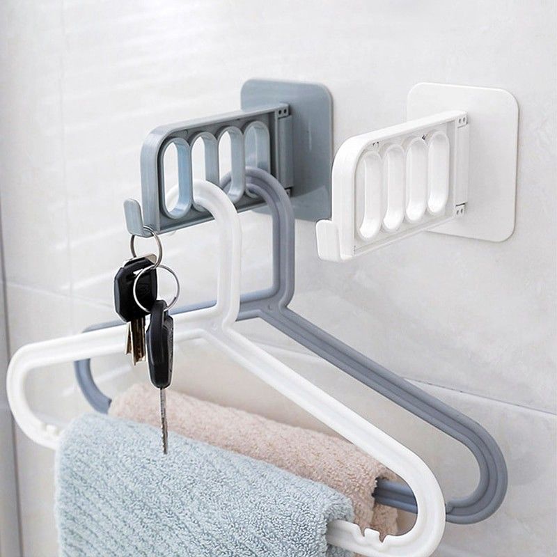 Suporte de cabide organizador/gancho de parede/ porta cabideiro/auto adesivo dobrável multiuso/utilidade doméstica