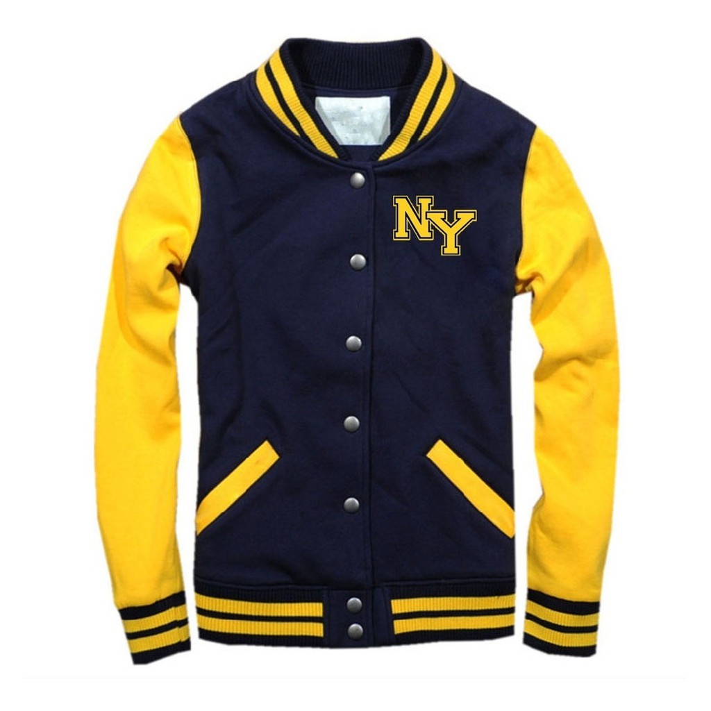 New York City Jaqueta College Bordado Americana, Algodão - Várias Cores - Unissex