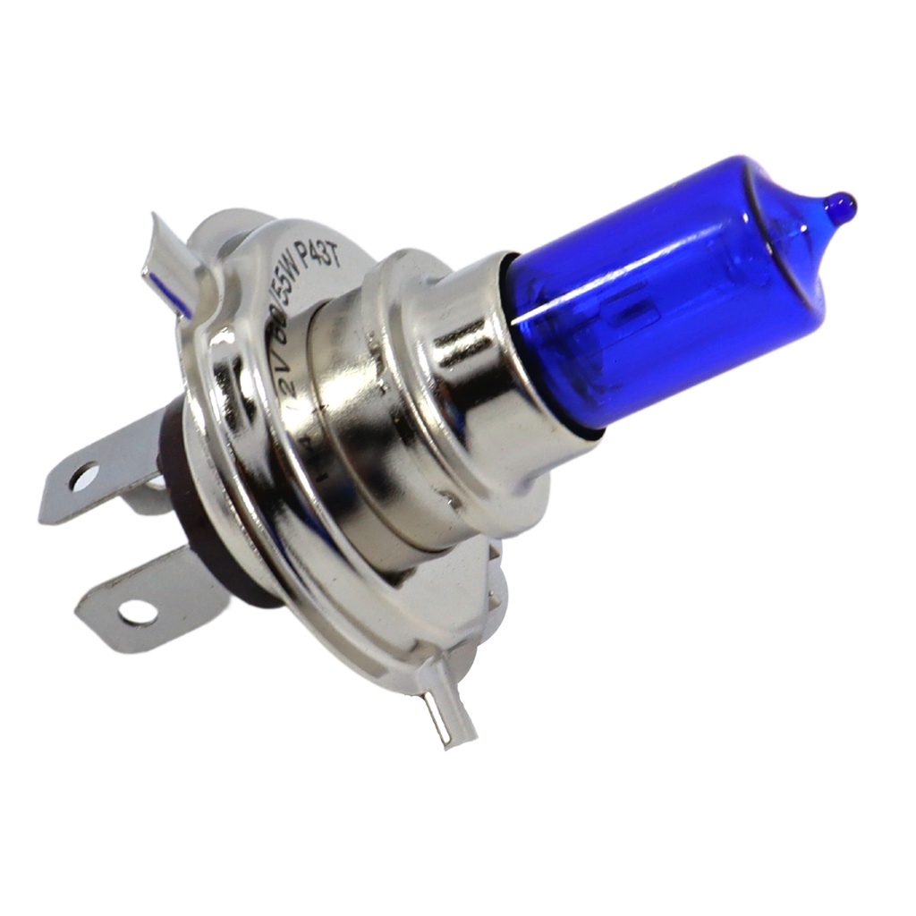 Kit De 2 Ampoules H4 Halogènes Krypton Bleutées 12V 60/55W - Pour Feux De Croisement/route - Norme UNECE R37 - 10