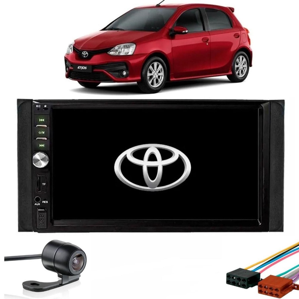 Central Multimidia Toyota Etios 2012 2013 2014 2015 2016 2017 2018 2019 2020 Mp5 Moldura Câmera De Ré