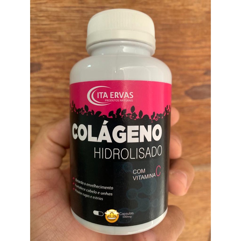 Colágeno Hidrolisado Itaervas com Vitamina C 500mg 60cps Envio no mesmo dia