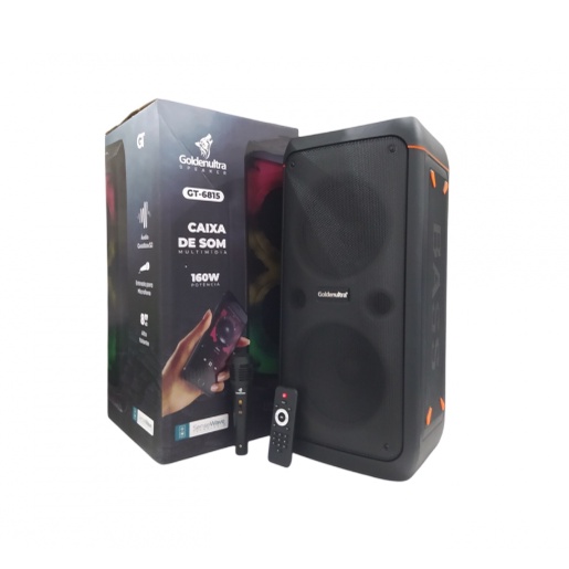 Caixa de Som Super Potente com Multimídia Profissional Goldenultra GT-6815