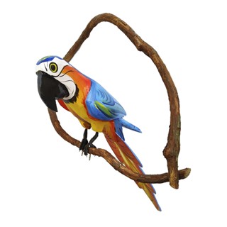 Escultura Pássaro Arara Azul Canindé no Cipó 50cm | Madeira Artesanal | Decoração Rústica Jardim Sítio Roça Outros em Oferta na Shopee