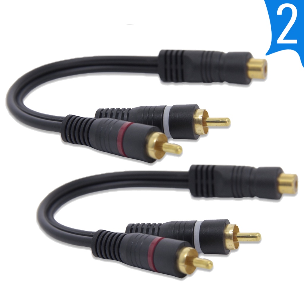 Par de Cabo Y 3,6mm 2 Machos 1 Fêmea p/ Som Automotivo 30cm em Oferta na Shopee