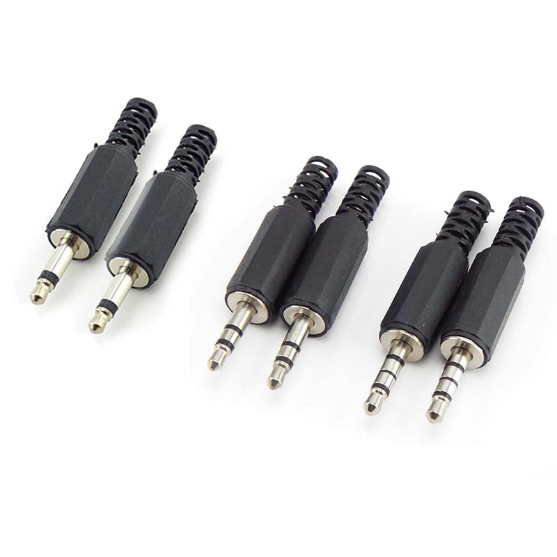 3.5mm RCA Macho Plug Conector 2 3 4 Pólo Mono Estéreo Áudio Vídeo Adaptador Duplo Cabo Para Fone De Ouvido Soquete BRH1