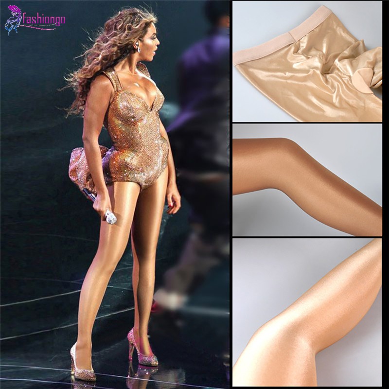 【READY STOCK】70d Meias Femininas De Cetim Brilhante Em 3 Cores