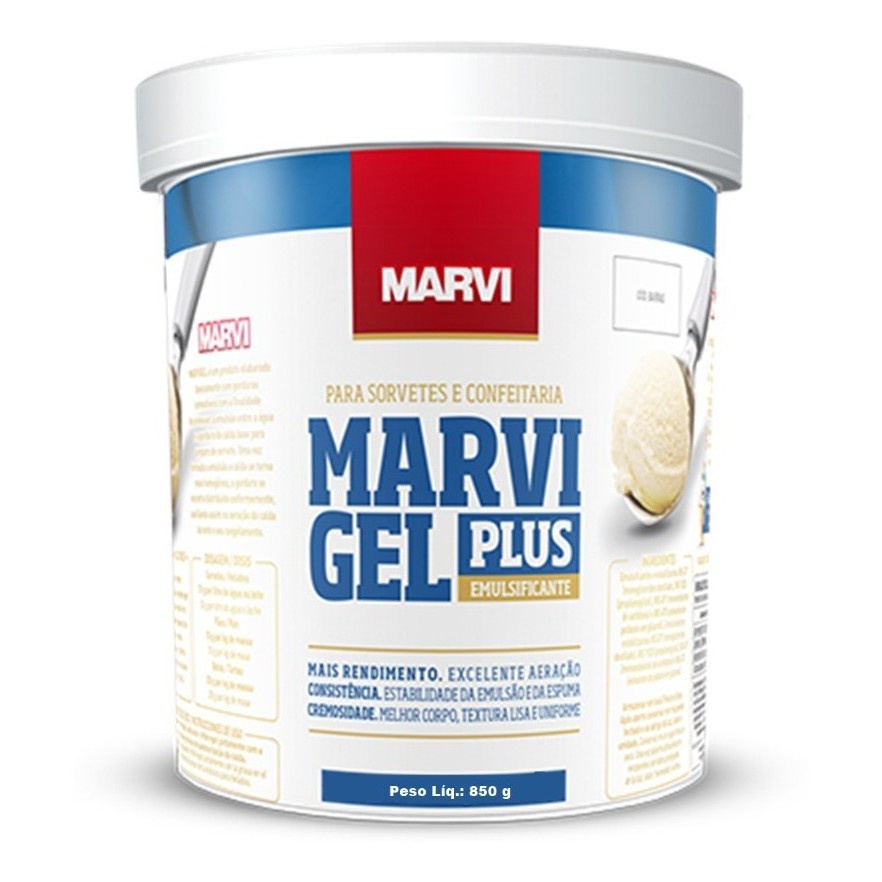 Emulsificante Gel Plus Para Confeitaria E Sorvete 850g Marvi Emulsificante Gel Plus Para Confeitaria E Sorvete 850g Marvi