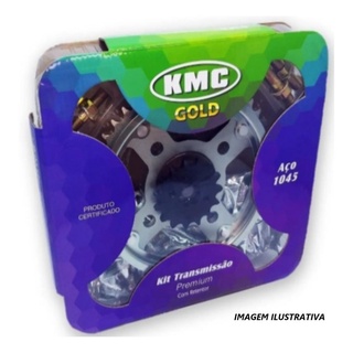 Kit Relacao Tração Transmissão Honda Cg Titan Fan 150 2004 2005 2006 2007 2008 2009 2010 2011 2012 2013 2014 2015 Original Kmc Com Retentor
