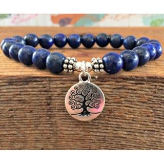 Lápis De Moda Encanto Pulseira Lazúli Yoga Mala Beads Alívio Da Ansiedade Pedras Gemas De Cura