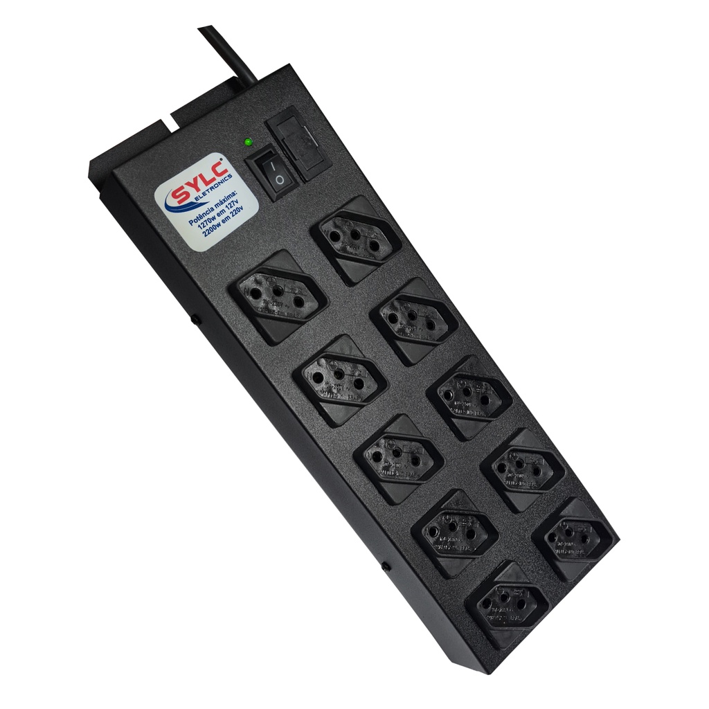 Filtro De Linha Protetor Régua 10 Tomadas Metálico Bivolt 10A em Oferta na Shopee