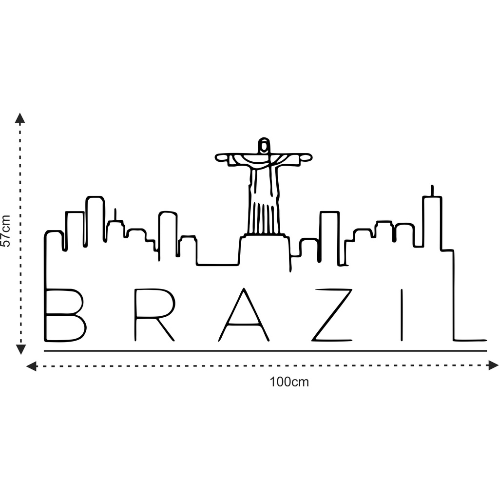 Adesivo Decorativo 100x57cm Brasil Cristo Redentor Rio de janeiro