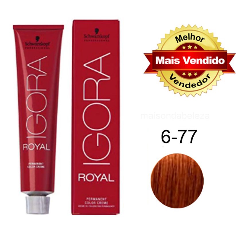 Coloração Ruivo Igora Royal Tinta Cobre 6.77 Schwarzkopf Professionals