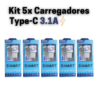 kit 5 e 6 unidades carregadores 3.1 micro v8 e TypeC