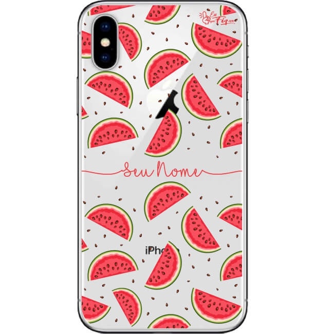 Capinha para Celular Personalizada em Tpu Premium Transparente com Nome Melancias para diversos modelos de celular Samsung, Apple, Motorola, Asus, LG, Xiaomi, Compatível com Android e IOS