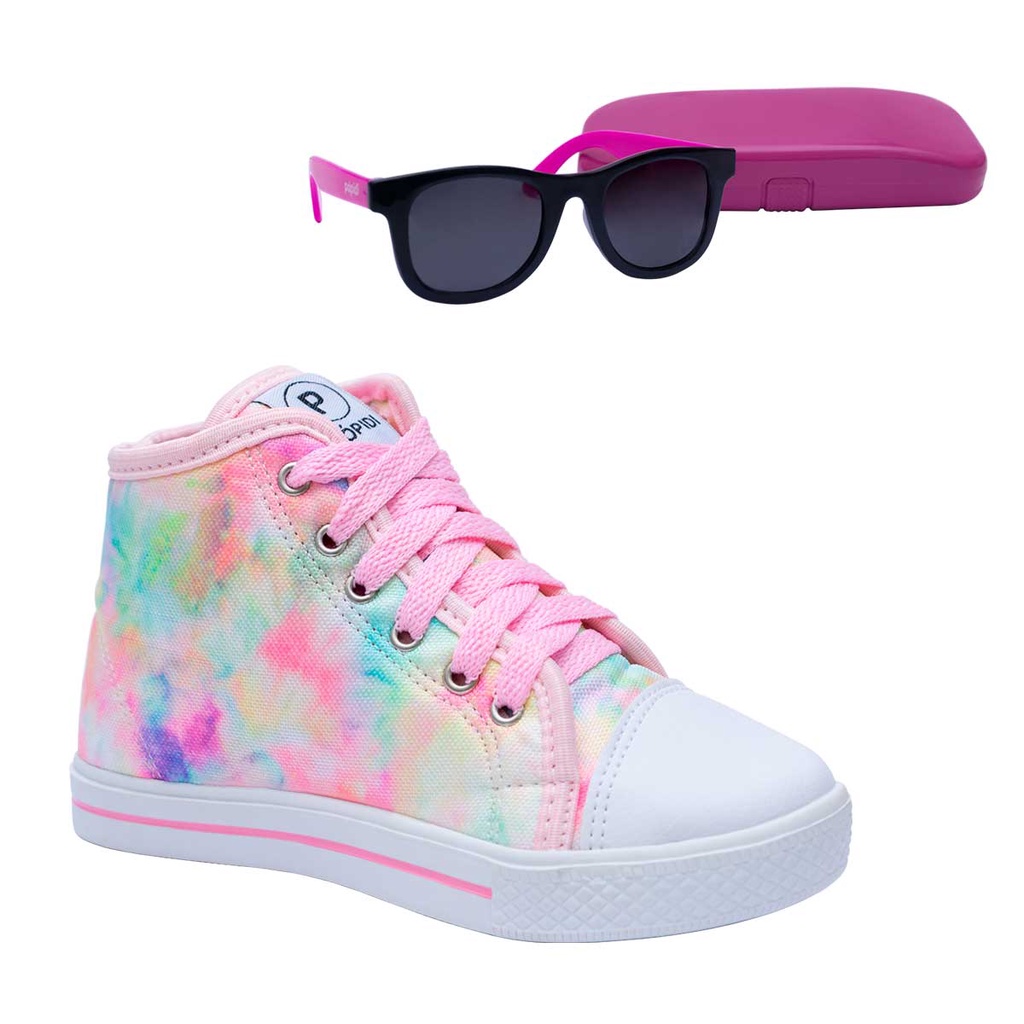 Kit Tênis Popstar Cano Alto + Óculos de Sol com Capinha Infantil Menina em Oferta na Shopee