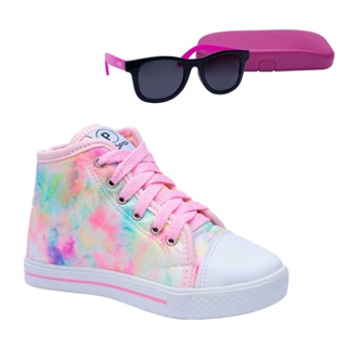 Kit Tênis Popstar Cano Alto + Óculos de Sol com Capinha Infantil Menina em Oferta na Shopee