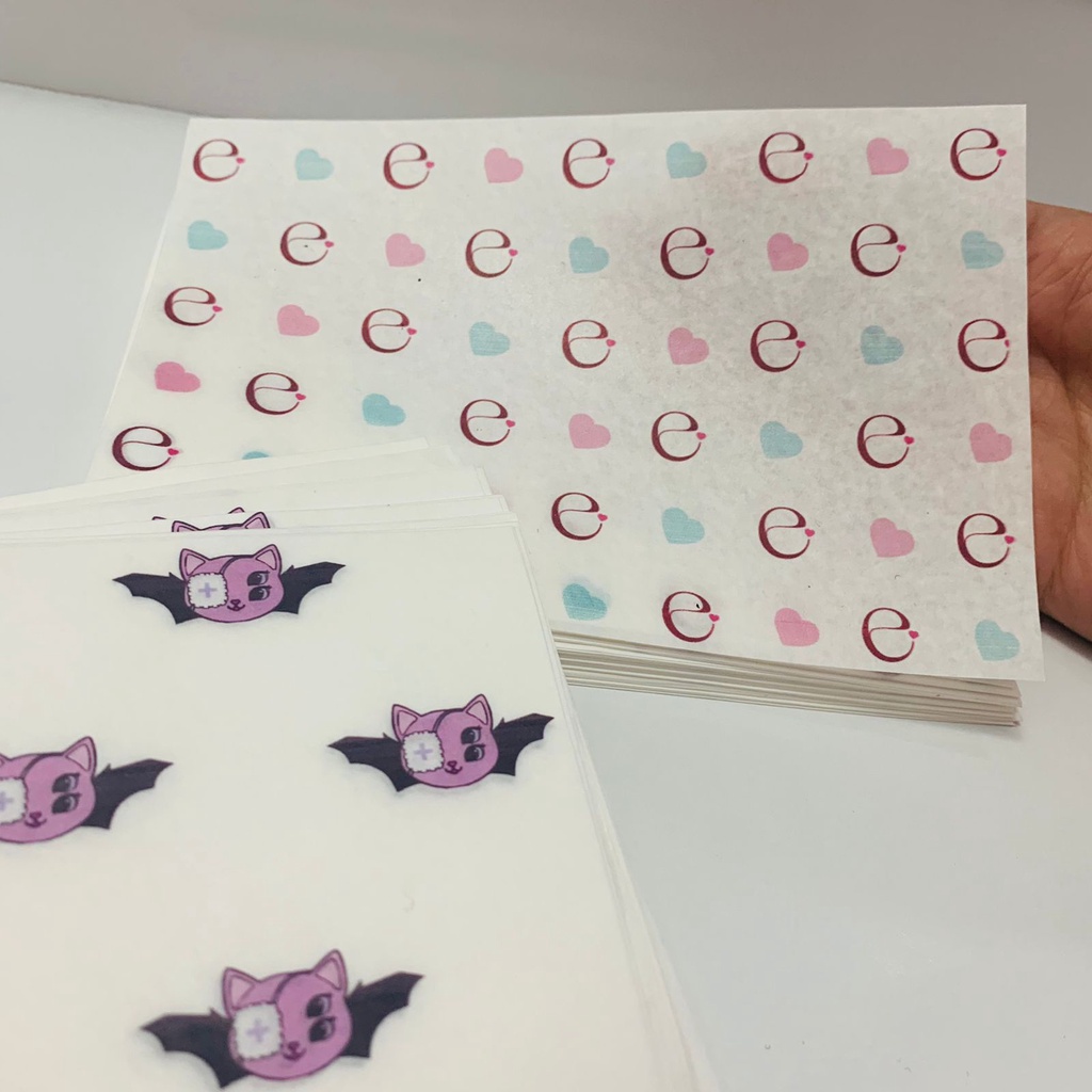 Papel seda para embalagem 10x15 - Premium personalizados com seu logo 100 un - hamburgueria / Doces / Loja e presentes