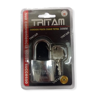 Cadeado  Prateado chave Tetra 38mm