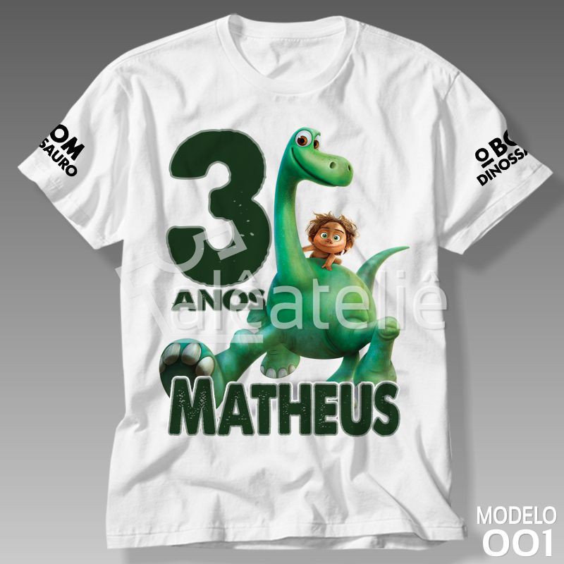 Camiseta O Bom Dinossauro Festa Infantil Adulto Personalizada