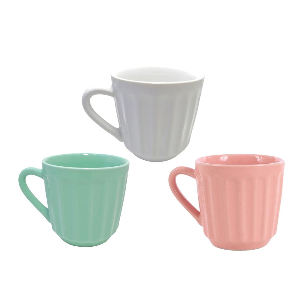 Jogo 3 Xícaras Caneca De Porcelana 150ml Alta Durabilidade Café Chá Chocolate Quente Cappuccino