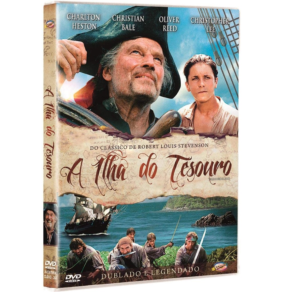 A ilha do Tesouro - DVD Original Lacrado - Dublado e Legendado - Charlton Heston - Christian Bale - Oliver Red