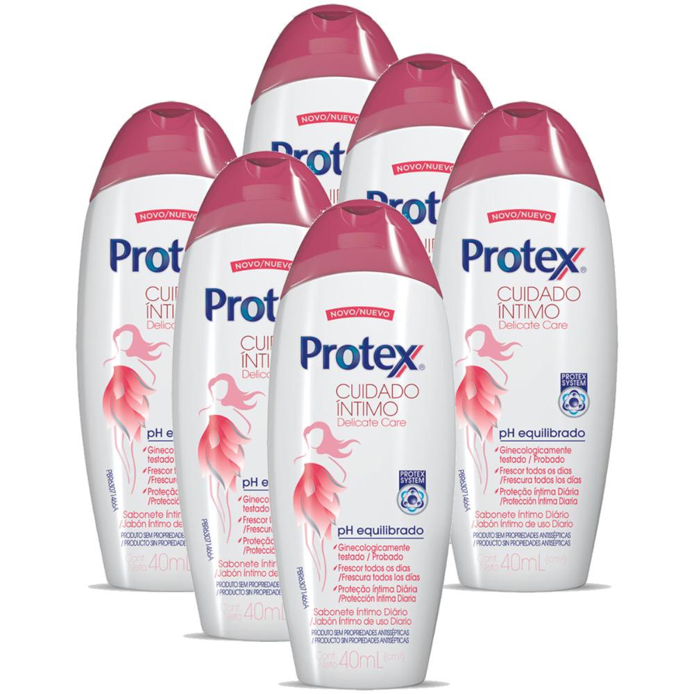 Kit Sabonete Íntimo Líquido Protex Delicate Care 40ml com 6 unidades em Oferta na Shopee