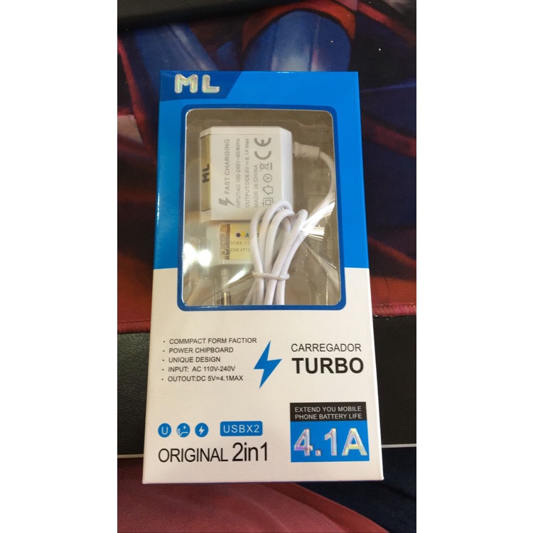 Carregador de celular Ultra rápido 4.1A V8 barato entrada micro usb 110v-240v azul