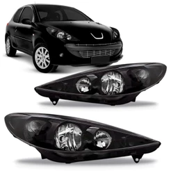 Farol Peugeot 207 2009 2010 2011 2012 2013 Máscara Negra