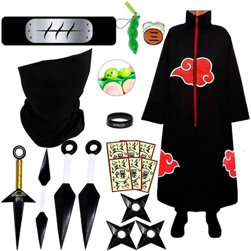 Roupa Naruto Akatsuki Kit Bandana Hidan Com Chaveiro Pop It