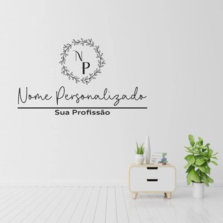 Adesivo De Parede Decorativo Logo Nome Personalizado Ateliê Salão de Beleza  Boutique Estabelecimento