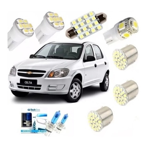 Kit Lampadas Led Celta + Super Branca 2006 - 2017 Techone