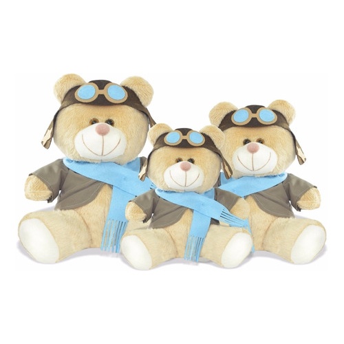 Trio De Ursinhos Aviador Para Nichos 20cm, 25cm E 30cm