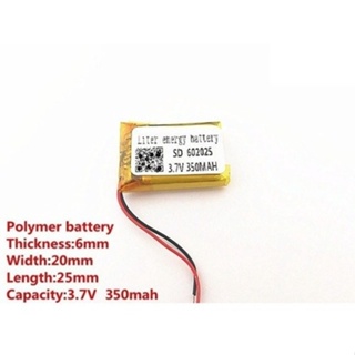 Bateria C/ 3,7v 350mah 6mm X 20mm X 25mm 2 Fios 602025 em Oferta na Shopee