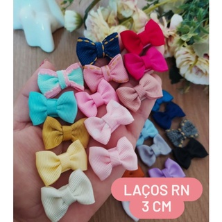 Mini Lacinhos Gravatinha 3 Cm Bebê Rn / Com Borracha antedeslizante