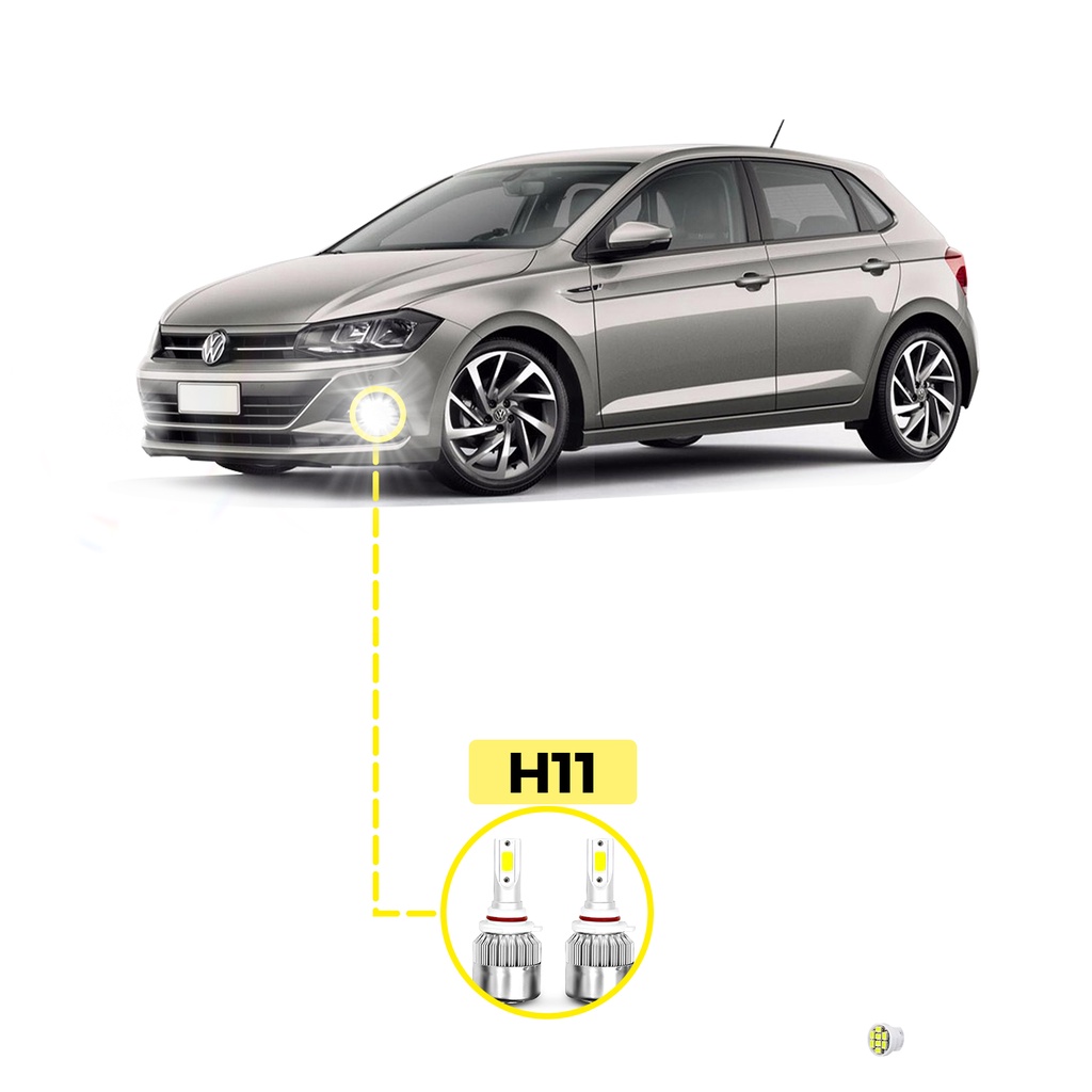 Kit Ultra LED Volkswagen Polo 18/22 20000 Lúmens 6500K Milha em Oferta na Shopee