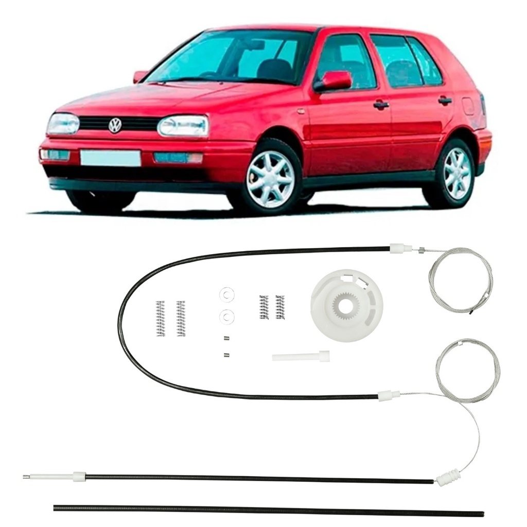 Kit Reparo Maquina Vidro Elétrico Volkswagen Vw Golf Antigo 2 4 Portas Da Frente Dianteiras Frenteira Ano Até 1998